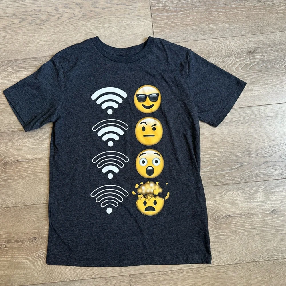 The Children's Place Black Emoji WiFi Graphic Tee